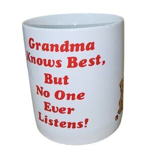 Vintage 1987 Meadowbrook Grandma Knows Best But No One Ever Listens Cup Mug